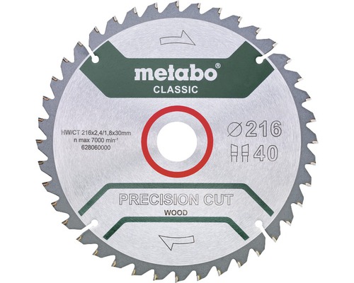 Disc fierăstrău circular Metabo Classic Ø216x2,4x30 mm | HORNBACH