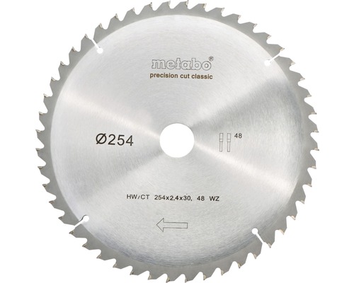 Disc fierăstrău circular Metabo Classic Ø254x2,4x30 mm 48 dinți
