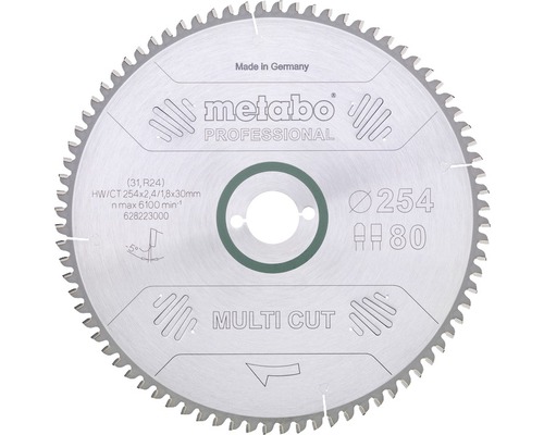Disc fierăstrău circular Metabo Professional Ø254x2,4x30 | HORNBACH