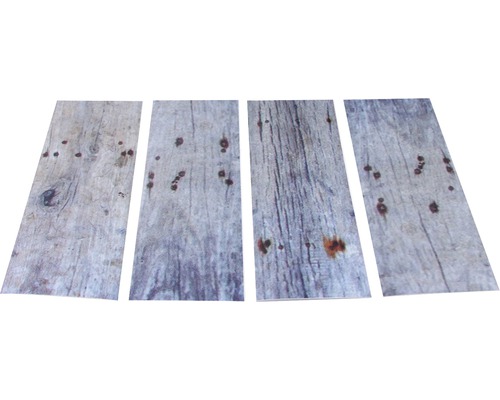 Autocolant antiderapant cadă/duș mySPOTTI Step On Undeva set 4 benzi 30x10 cm Patru grinzi de lemn cu granulație și noduri