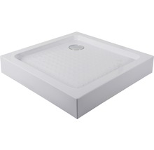 Cădiță de duș pătrată din acril sanitar cu armătură de scurgere