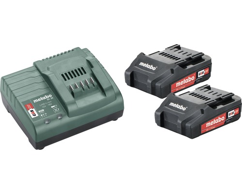 Set 2 acumulatori & stație de încărcare Metabo SC 30 Basic 18V, capacitate 2x 2,0Ah Li-Ion