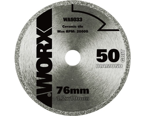 Disc debitare Worx Handycut Ø76x1,2x10 mm diamantat, pentru fierăstraie circulare mini