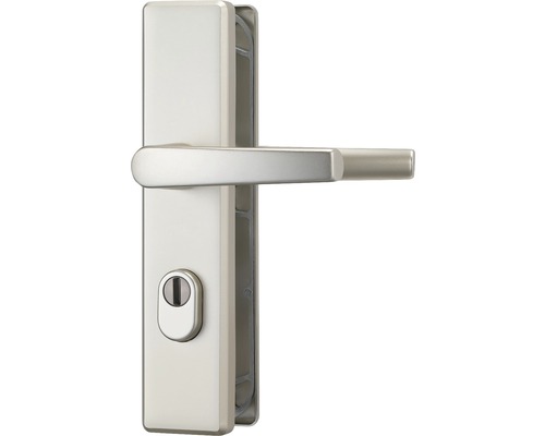 Mânere cu șild ușă intrare Abus 72/250 mm, pentru cilindru, argintiu galben Set mâner ușă din oțel inoxidabil