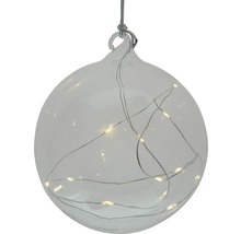 Glob decorativ din sticlă cu lanț luminos LED pentru agățat