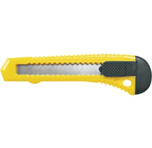Cuțit pentru covoare cu lamă retractabilă și mâner din plastic