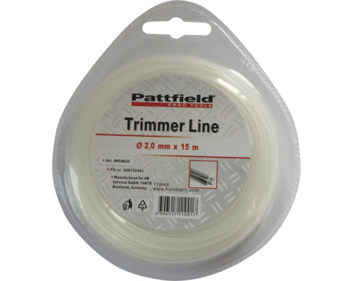 Fir de nylon pentru trimmer Pattfield, 2,0 mm, 15 m Fir trimmer Pattfield, 2,0 mm x 15 m