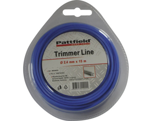 Fir de nylon pentru trimmer Pattfield, 2,4 mm, 15 m Fir trimmer Pattfield, diametru 2,4 mm, lungime 15 m, ambalat