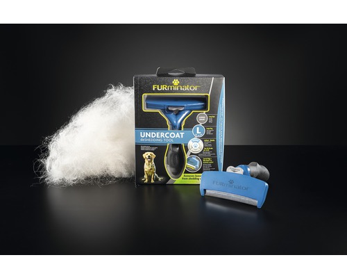 Furminator Undercoat deShedding Tool pentru câini, mărimea L, cu păr de câine