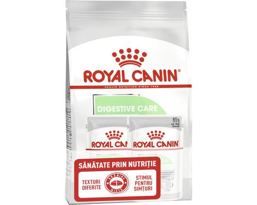 Hrană uscată pentru câini Royal Canin Mini Digestive Care comfort digestiv 1 kg+2 plicuri hrană umedă Digestive
