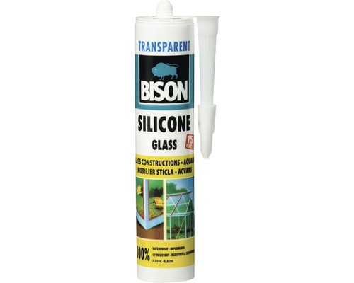 Etanșeizant siliconic pentru sticlă Bison 280 ml Cartuș de sticlă siliconică transparentă Bison