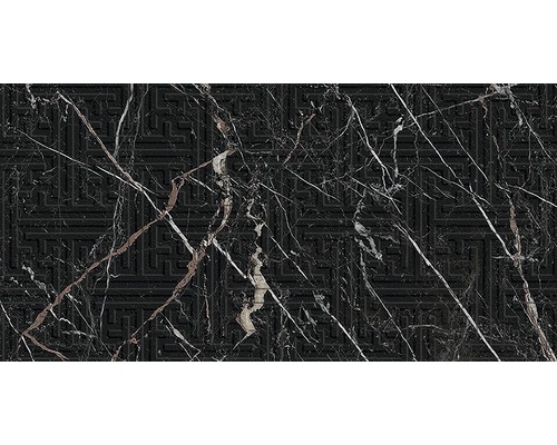 Faianță baie / bucătărie Italiano Black HL rectificată 30x60 cm