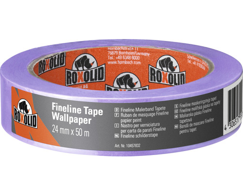 Bandă de mascare Fineline Roxolid pentru tapet 24 mm x 50 m Bandă de mascare Fineline Roxolid pentru tapet 24 mm x 50 m