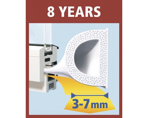 Garnitură de etanșare pentru ferestre cu o durată de viață de 8 ani și o etanșare de 3 până la 7 milimetri.
