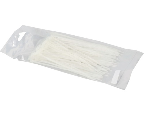 Colier plastic/șoricei prindere Haupa 2,5x142 mm, pachet 100 bucăți, transparent Ambalaj legături de cabluri din plastic