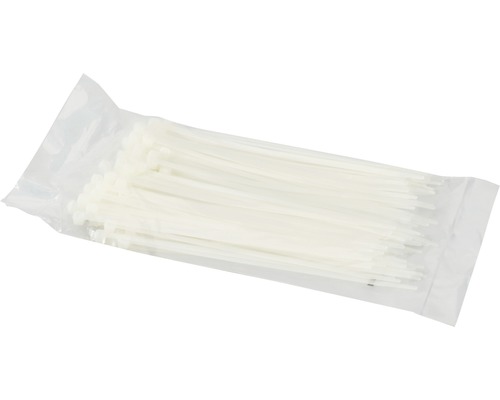 Colier plastic/șoricei prindere Haupa 4,8x188 mm, pachet 100 bucăți, transparent Pachet de legături albe pentru cabluri