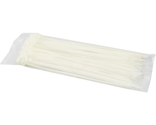 Colier plastic/șoricei prindere Haupa 4,8x302 mm, pachet 100 bucăți, transparent Pachet de legături de cabluri din plastic în ambalaj