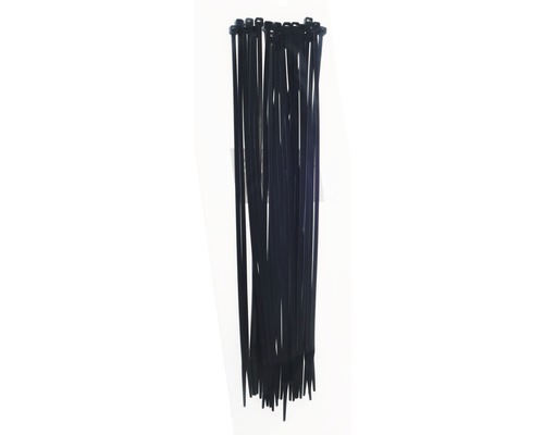 Colier plastic/șoricei prindere Haupa 2,5x203 mm, pachet 100 bucăți, negru Set de legături de cabluri negre