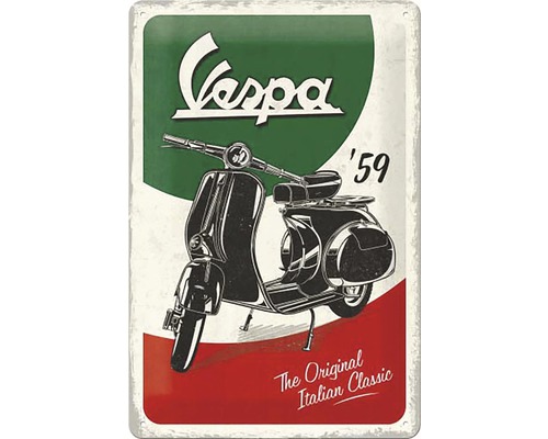 Tablou metalic decorativ Vespa Italian Classic 20x30 cm-0