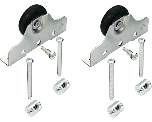 Două role de mobilier din metal cu material de fixare