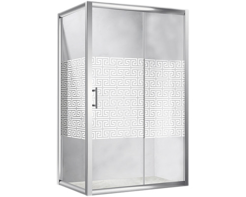 Cabină de duș rectangulară Belform Maze 120x 80x185 cm sticlă securizată profil crom