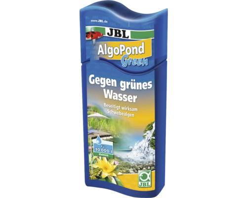 Soluţie anti-alge JBL AlgoPond Green, 500 ml JBL AlgoPond Green, soluție contra apei verzi pentru iazuri de grădină de până la 10000 litri
