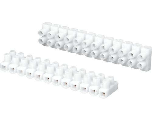 Două borne albe pentru conexiuni electrice