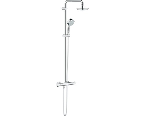 Sistem de duș cu termostat Grohe New Tempesta Cosmopolitan 160, duș fix Euphoria Cosmopolitan 160, pară de duș New Tempesta Cosmopolitan 100 - 2 funcții, crom