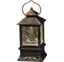 Lanternă decorativă cu peisaj de iarnă și brad de Crăciun