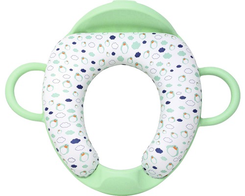 Reductor pentru scaun de toaletă cu mânere și model cu pinguini