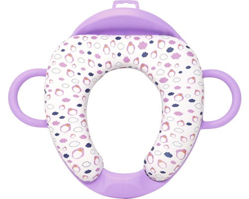 Reductor pentru scaun de toaletă cu mânere și model cu pinguini