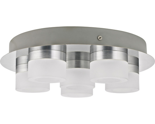 Plafonieră cu LED integrat Azimech 6x6W 630 lumeni, pentru baie IP44, crom/alb Plafonieră cu șase lămpi