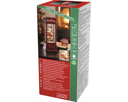 Ambalaj pentru iluminat decorativ cu LED alimentat cu baterii cu temporizator în formă de cabină telefonică