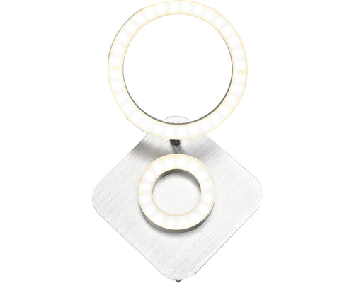 Lumină LED cu două inele pe o bază pătrată