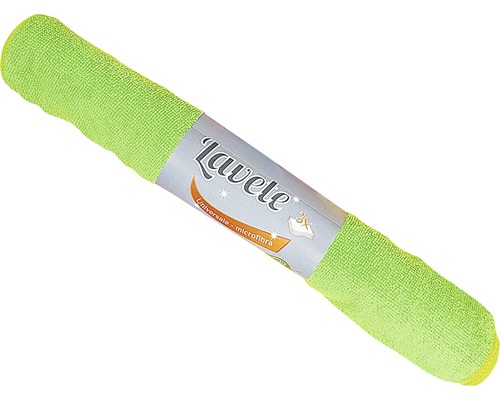 Detaliu cu lavetă universală verde din microfibră