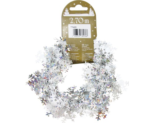 Ghirlandă cu fulgi de zăpadă, 2,70 metri, decorațiune de Crăciun