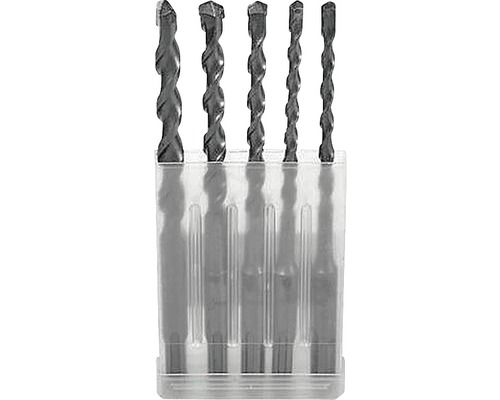 Set de cinci burghie pentru piatră într-o cutie de depozitare transparentă