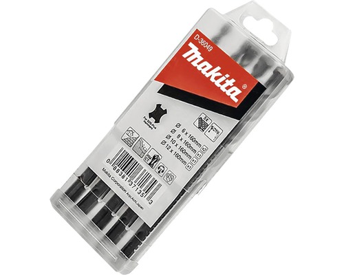 Set de burghie Makita de diferite dimensiuni în ambalaj