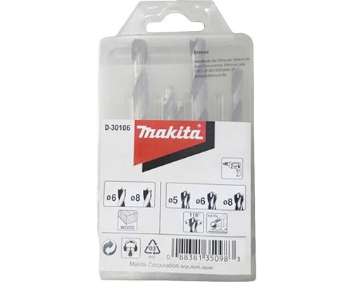 Set de burghie Makita cu diferite burghie în ambalaj