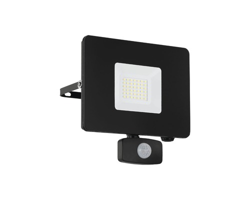 Proiector cu LED integrat Eglo Faedo 31W 3400 lumeni IP44, senzor de mișcare, lumină rece, negru