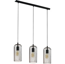 Lumină suspendată cu trei becuri, cu design de abajur tip cușcă