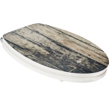 Capac WC cu model form & style Old Wood MDF închidere lentă maro 46,2x36,5 cm-thumb-2