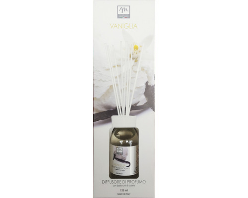 Odorizant cameră difuzor parfum cu bețișoare vanilie 125 ml Difuzor de parfum cu vanilie și bețișoare de ratan, 125 ml