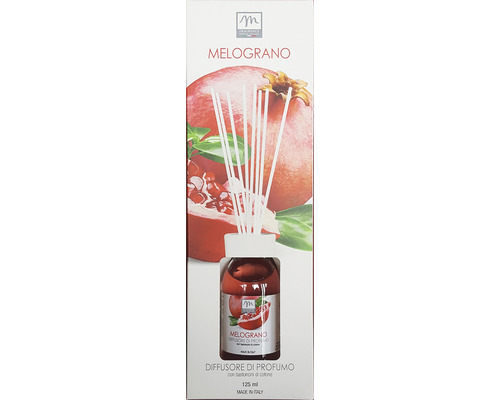 Odorizant cameră difuzor parfum cu bețișoare rodie 125 ml Difuzor de parfum de cameră Melograno cu bețișoare de bumbac 125 ml