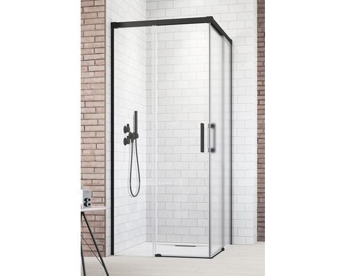 Ușă duș glisantă Radaway Idea Black KDD stânga 90x200,5 cm, sticlă transparentă, profil negru-0