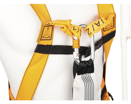 Imagine detaliată cu un ham de siguranță cu cârlige tip carabină