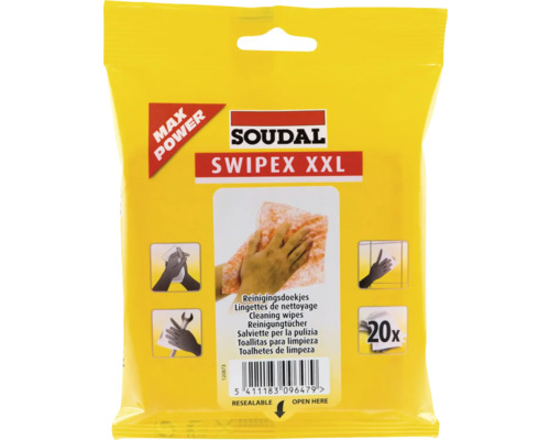 Pachet SOUDAL Swipex 20 de lavete curăţare Șervețele de curățare Soudal Swipex XXL, 20 bucăți, ambalate