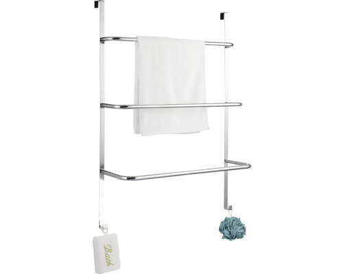 Suport pentru prosoape pentru ușă cu trei bare și prosoape