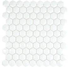 Mozaic piscină arctic 01 hexagon eco alb 3D 30x29 cm-thumb-0