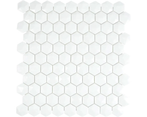 Mozaic piscină arctic 01 hexagon eco alb 3D 30x29 cm